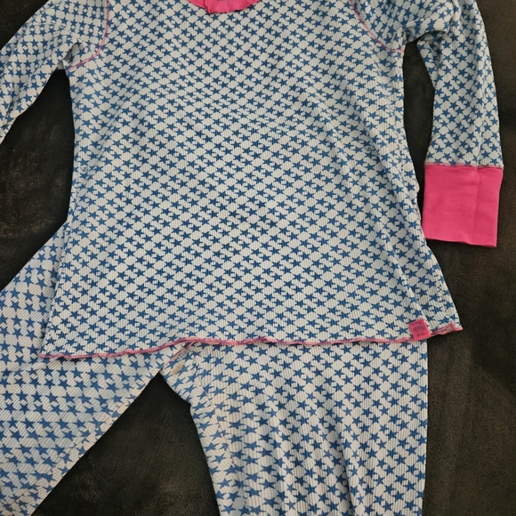 Victoria's Secret Pajama Set - Blue and Pink Star Pattern - Picture 2 of 4